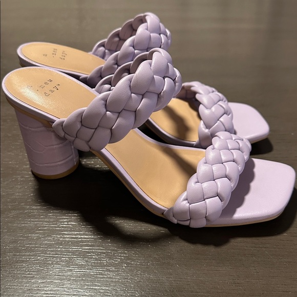 A New Day braided sandal heels in lilac purple. Size 7.5. - Picture 1 of 6